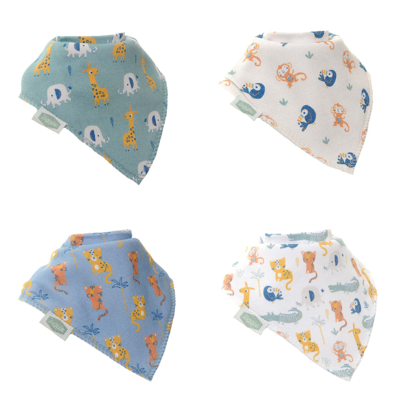 Savanna Animals Dribble Bibs | Set of 4