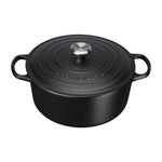 Round Cast Iron Casserole Dish | Satin Black | 20cm