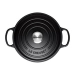Round Cast Iron Casserole Dish | Satin Black | 24cm