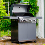 Classic 4 Burner Hybrid Barbecue with Side Burner | Matt Grey