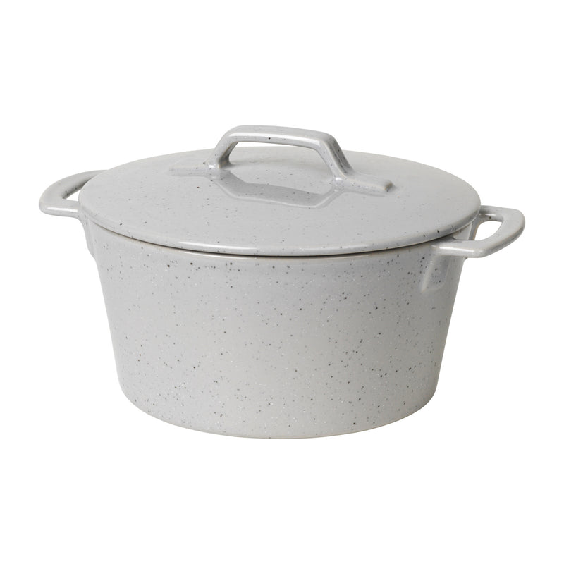 Stoneware Oven Dish with Lid | Hasle | Light Grey Granite