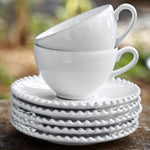Pearl White Teacup & Saucer | 0.25L