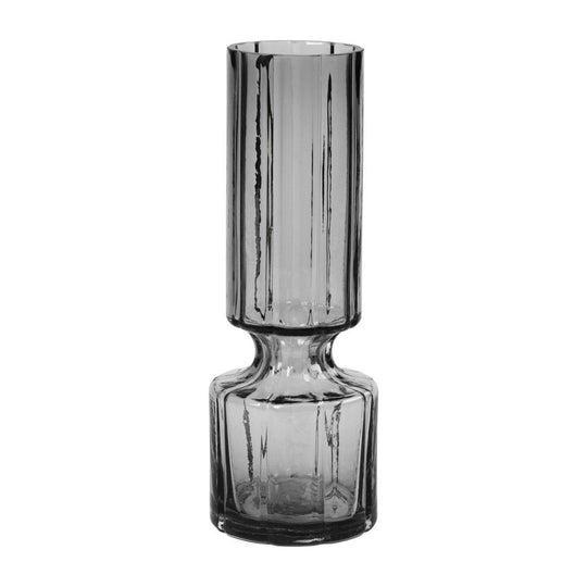 Medium Mouthblown Glass Vase | Hyacint | Smoked Pearl