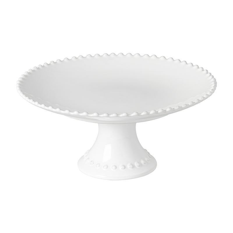 Pearl White Footed Plate | 28cm
