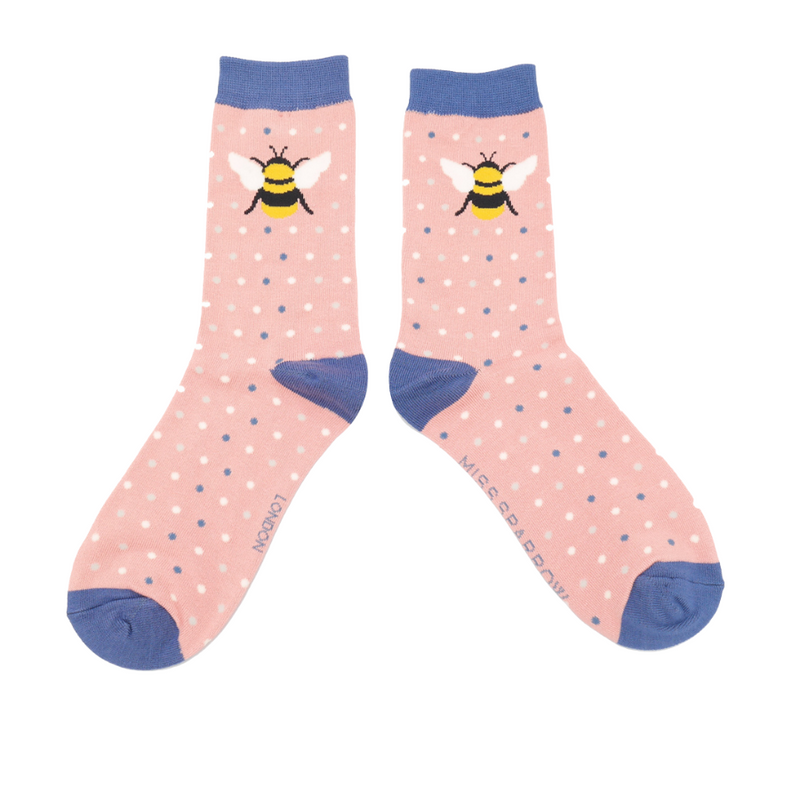 Bumble Bee Socks | Bamboo | Dusky Pink & Blue