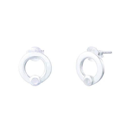 Bea Moonstone Stud Earrings | Sterling Silver