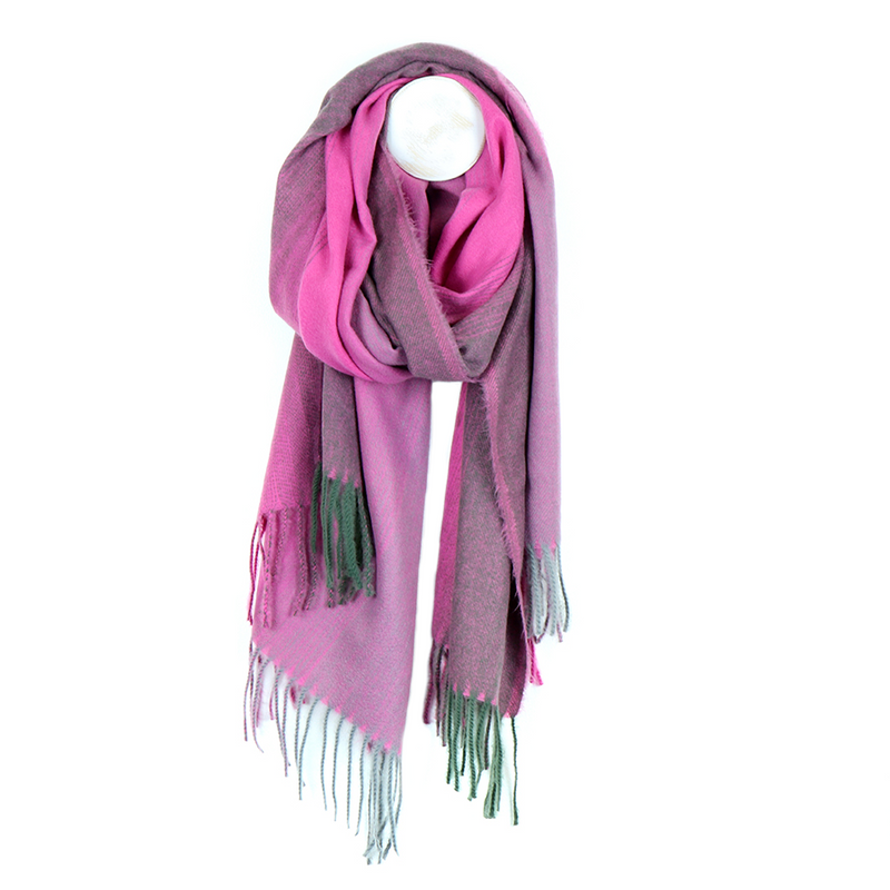 Fringed Scarf | Pink Mix