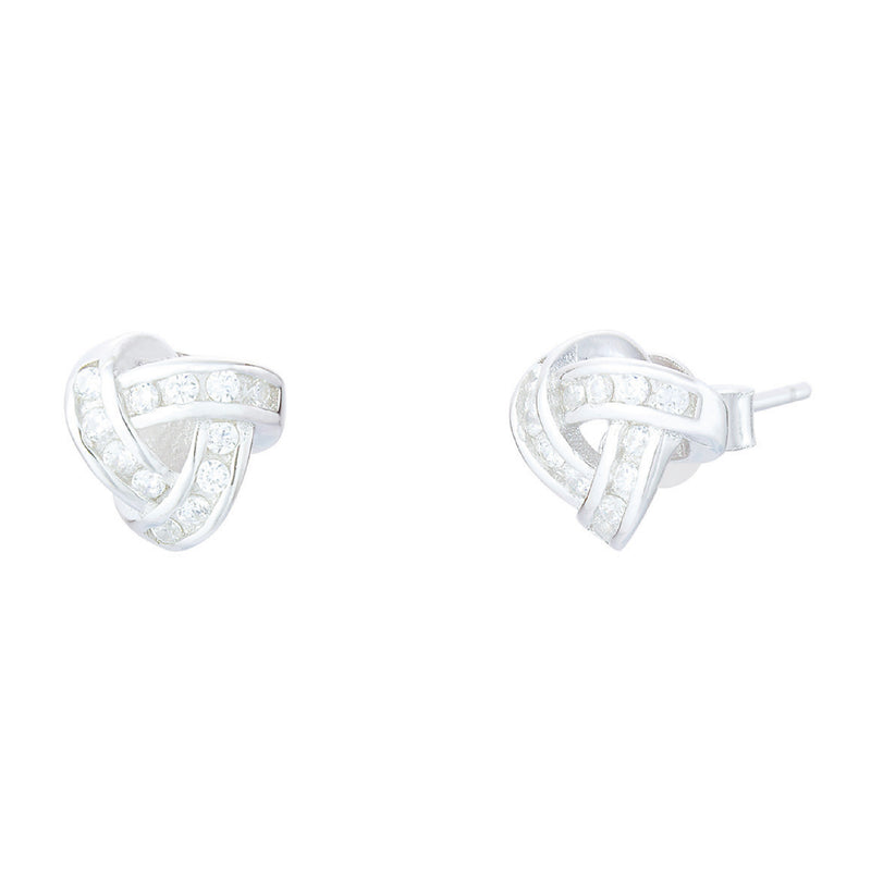 Ilana CZ Love Knot Stud Earrings | Sterling Silver