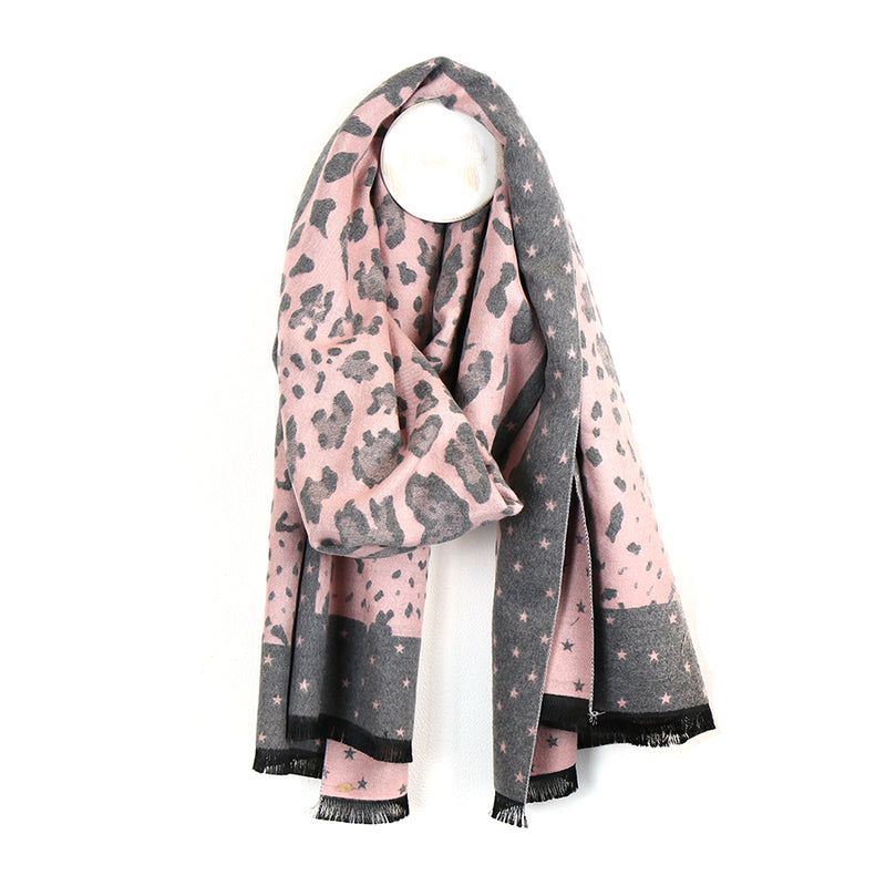 Leopard Print Scarf | Pink & Grey