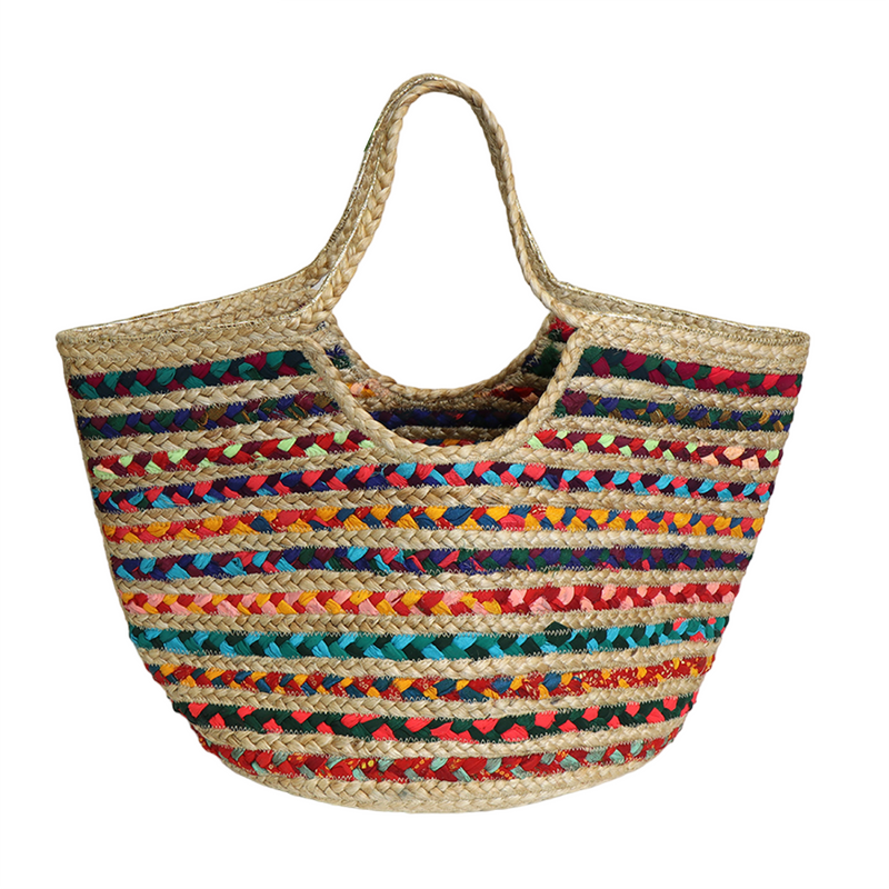 Plaited Jute Shoulder Bag | Multicolour