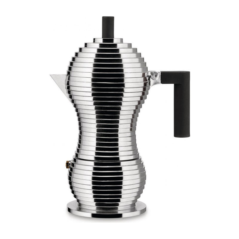 Pulcina Black and Silver Coffee Maker | 6 Cup