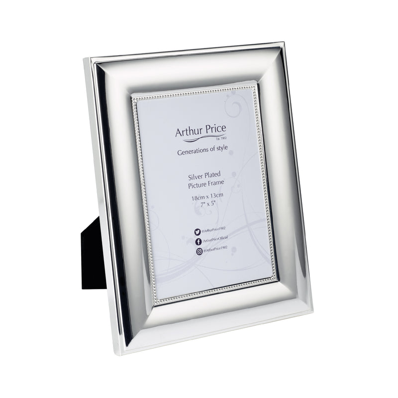 Beaded Photo Frame | Silver Plated | 7x5"