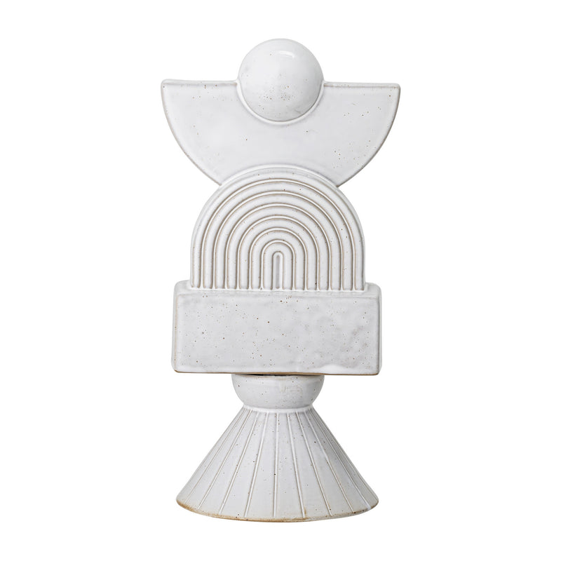 Beatrice Deco Ornament | Stoneware | White