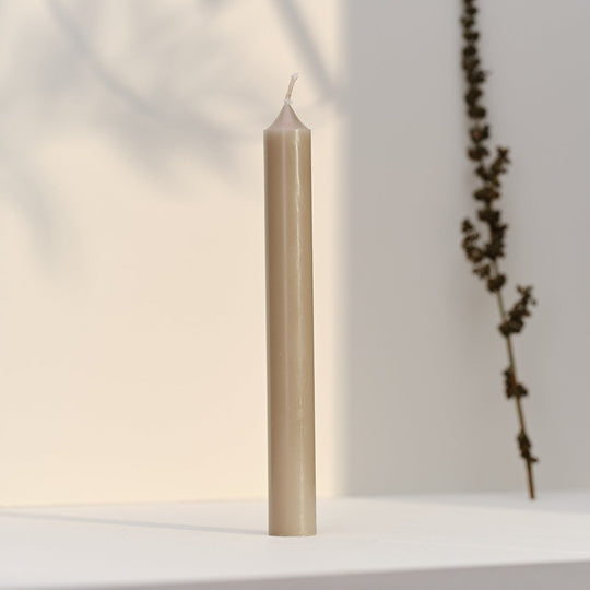 Straight Dinner Candle | Taupe | 22cm