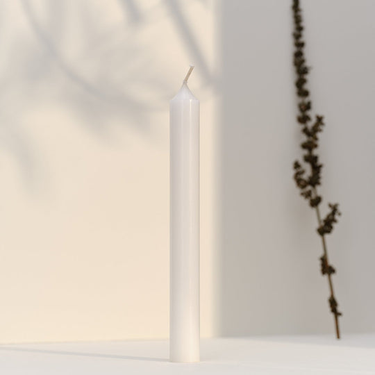 Straight Dinner Candle | White | 22cm
