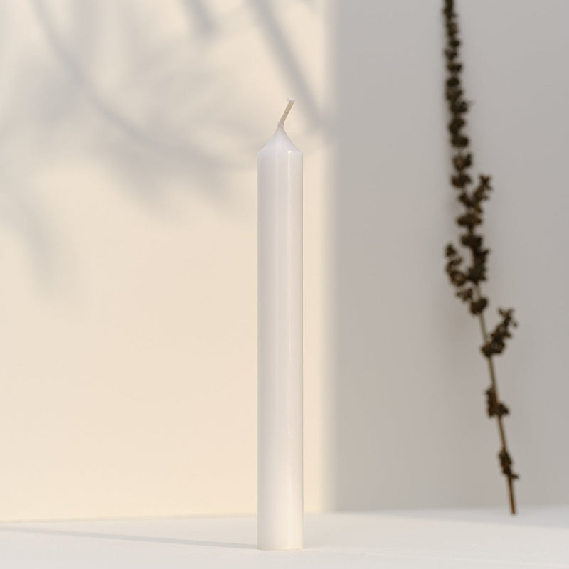 Straight Dinner Candle | White | 20cm