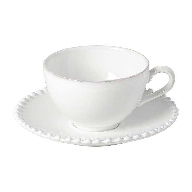 Pearl White Teacup & Saucer | 0.25L