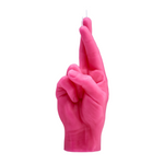 Crossed Fingers Hand Gesture Candle | Pink