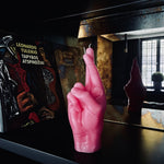 Crossed Fingers Hand Gesture Candle | Pink