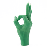 OK Hand Gesture Candle | Green