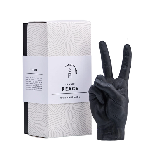Peace Hand Gesture Candle | Black