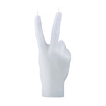 Peace Hand Gesture Candle | White