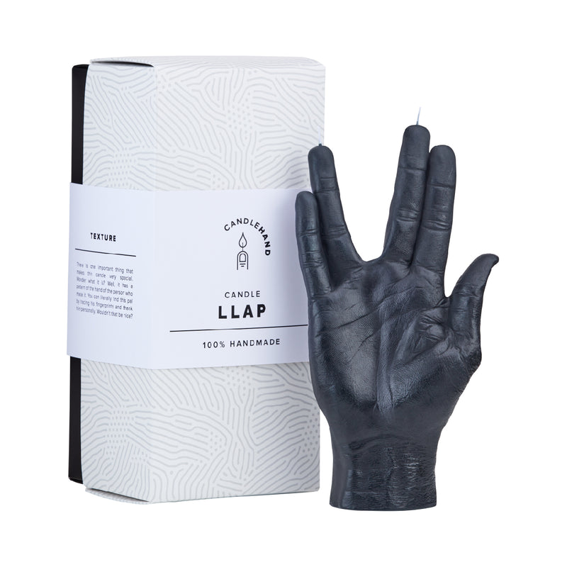 Live Long and Prosper Hand Gesture Candle | Black