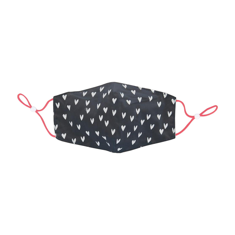 Face Mask | Hearts | Charcoal