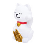 Colour Changing Night Light | White & Gold Lucky Cat | Medium