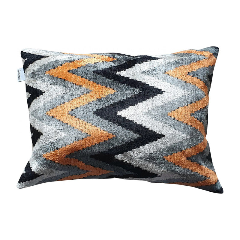 Silk Velvet Cushion | Zigzagged