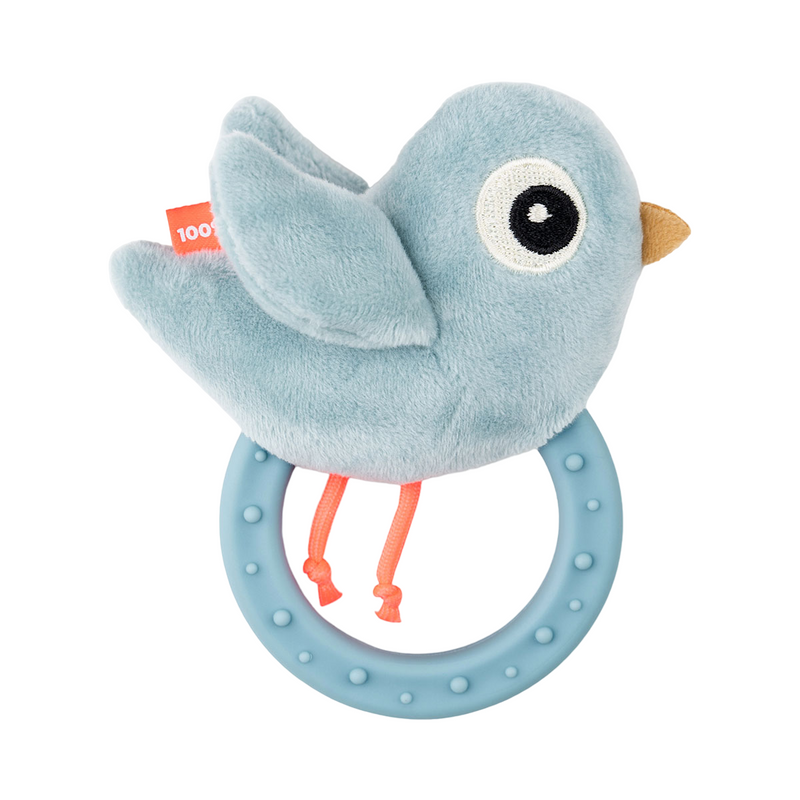 Birdee Sensory Rattle with Teether | Blue