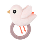 Birdee Sensory Rattle with Teether | Powder Pink