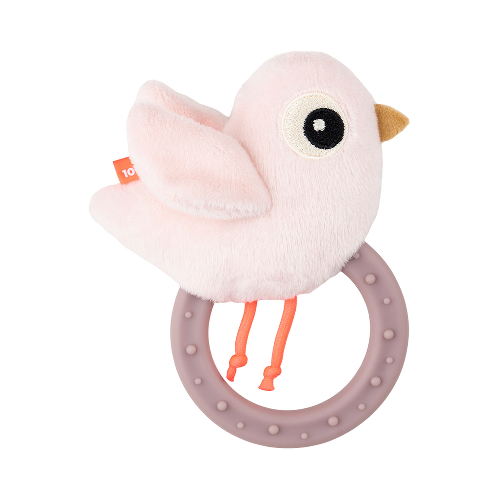Buy Done by Deer Powder Birdee Sensory Rattle with Teether | About Living