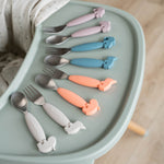 Deer Friends Easy-Grip Spoon & Fork Set | Powder Pink