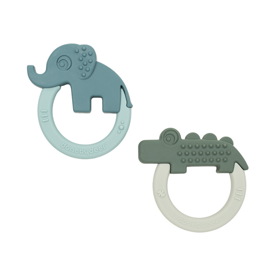 Deer Friends Teether Set | Green & Blue | 2 Pack