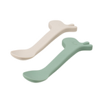 Lalee Silicone Spoon Set | Green | Pack of 2