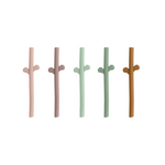 Peekaboo Silicone Straw Set | Powder Mix | Pack of 5