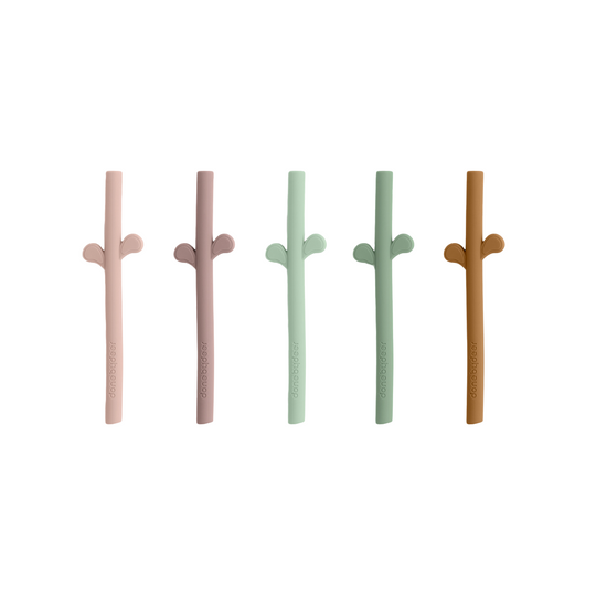 Peekaboo Silicone Straw Set | Powder Mix | Pack of 5