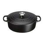 Oval Cast Iron Casserole Dish | Satin Black | 27cm