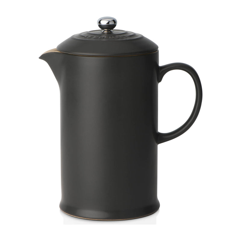 Cafetiere with Metal Press | Stoneware | Satin Black