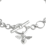 Bumble Bee T-Bar Bracelet | Silver Plated