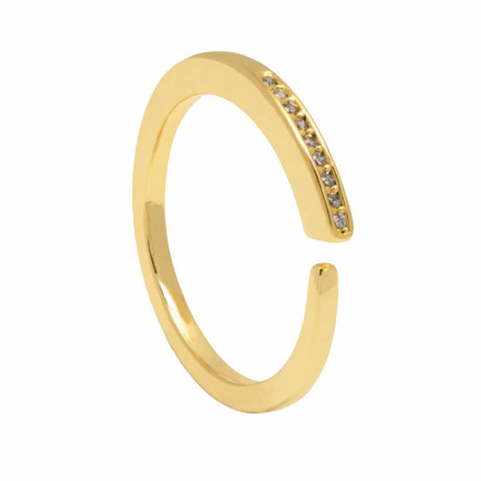 Fine CZ Open Ring | Gold Plate