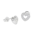 Layered Heart Stud Earrings | Silver Plated