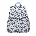 Mini Backpack | Leopard | Blue Nylon
