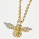 Sparkle Winged Bee Necklace | Gold Plated