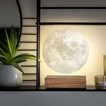 Smart Rotating Moon Lamp | Walnut