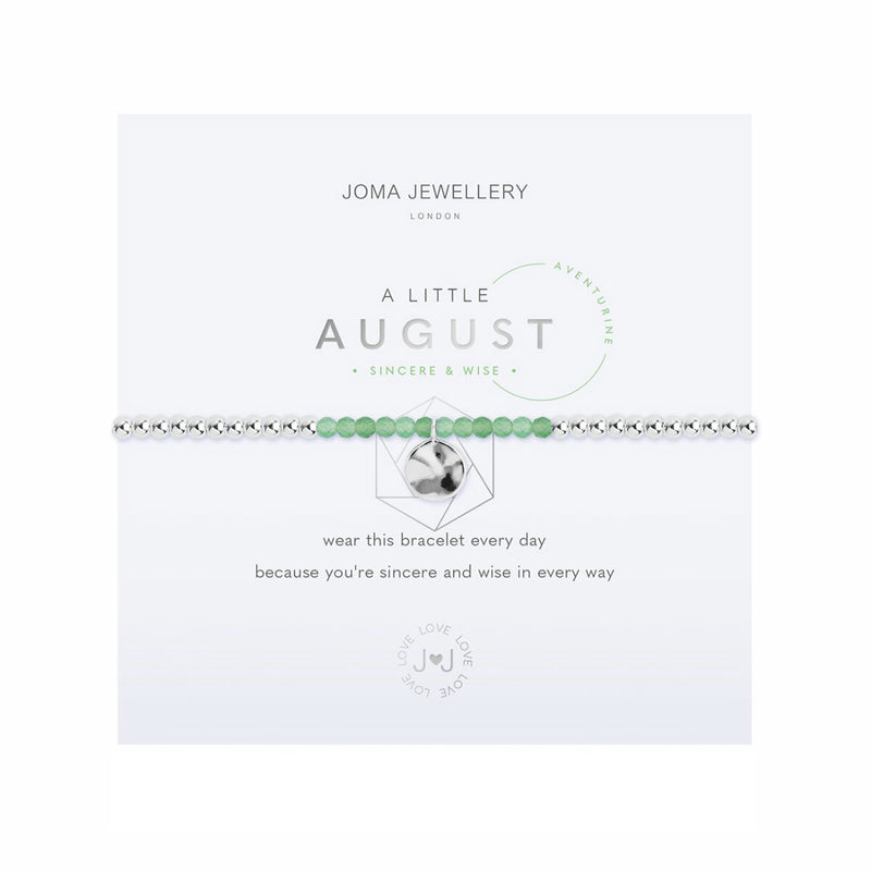 A Little August Birthstone Bracelet | Silver Plated with Aventurine