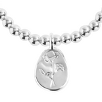 A Little 'August' Poppy Birthflower Bracelet | Silver Plated