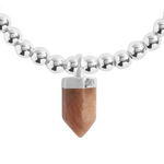 A Little 'Empowerment' Affirmation Crystal Bracelet | Silver Plated with Sunstone