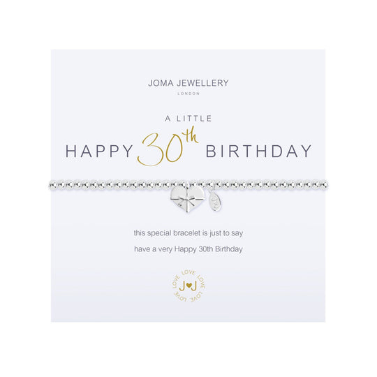 A Little 'Happy 30th Birthday' Bracelet | Silver Plated